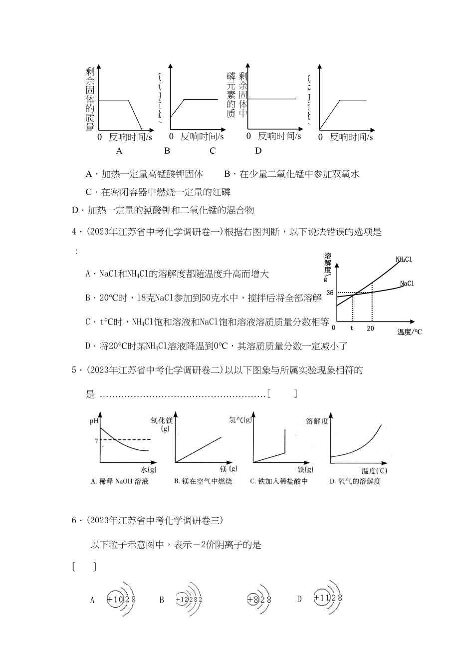 2023年全国模拟化学试题分类汇编专题8数形结合专题高中化学.docx_第2页