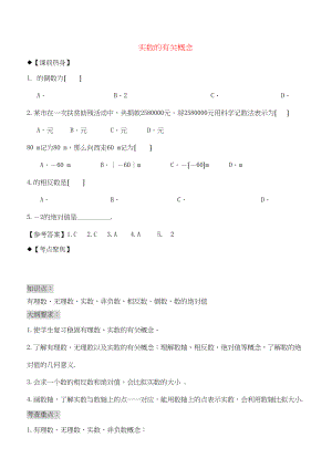 2023年中考数学专题复习有理数实数的有关概念.docx