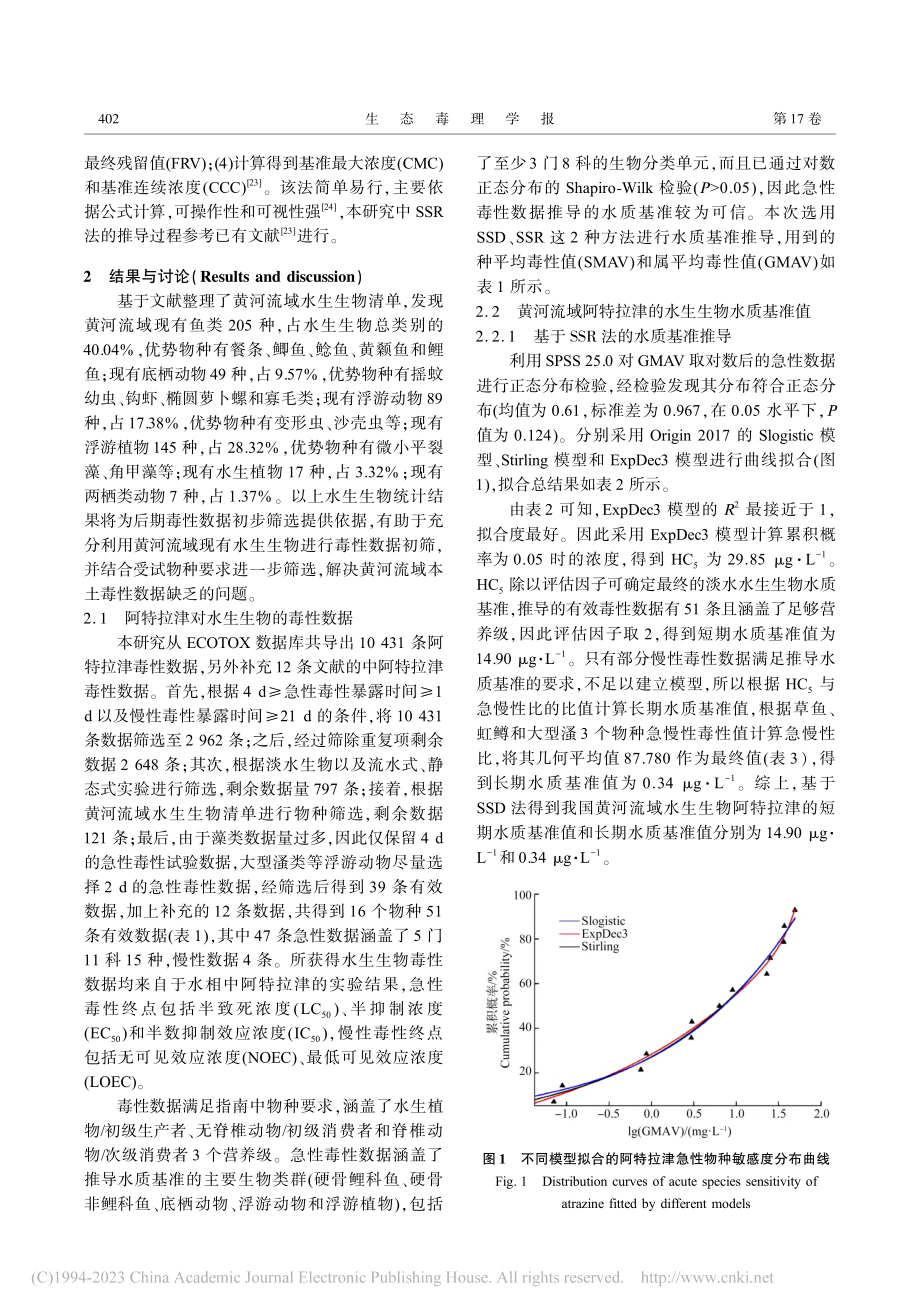 黄河流域阿特拉津的水质基准研究_刘萌硕.pdf_第3页