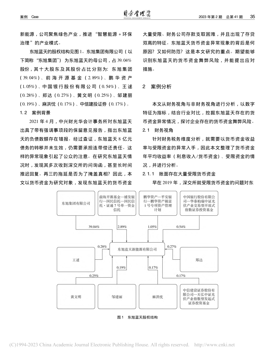 货币资金舞弊风险识别与防范——以东旭蓝天为例_王旭.pdf_第2页