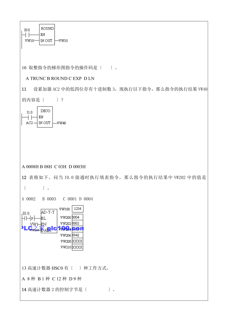 2023年可编程控制器技术应用PLC试卷3.doc_第2页