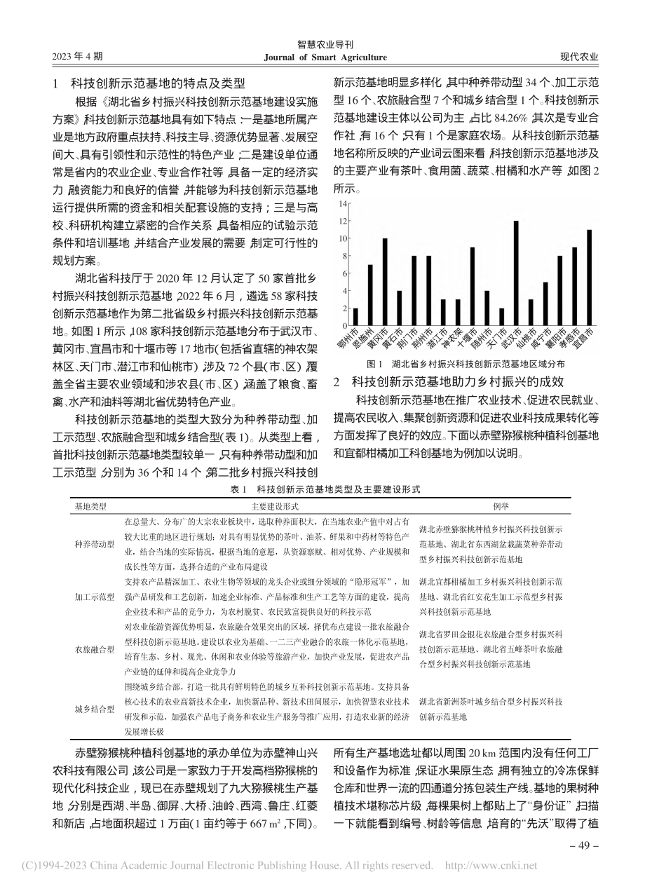 湖北省乡村振兴科技创新示范基地建设研究_吴素春.pdf_第2页