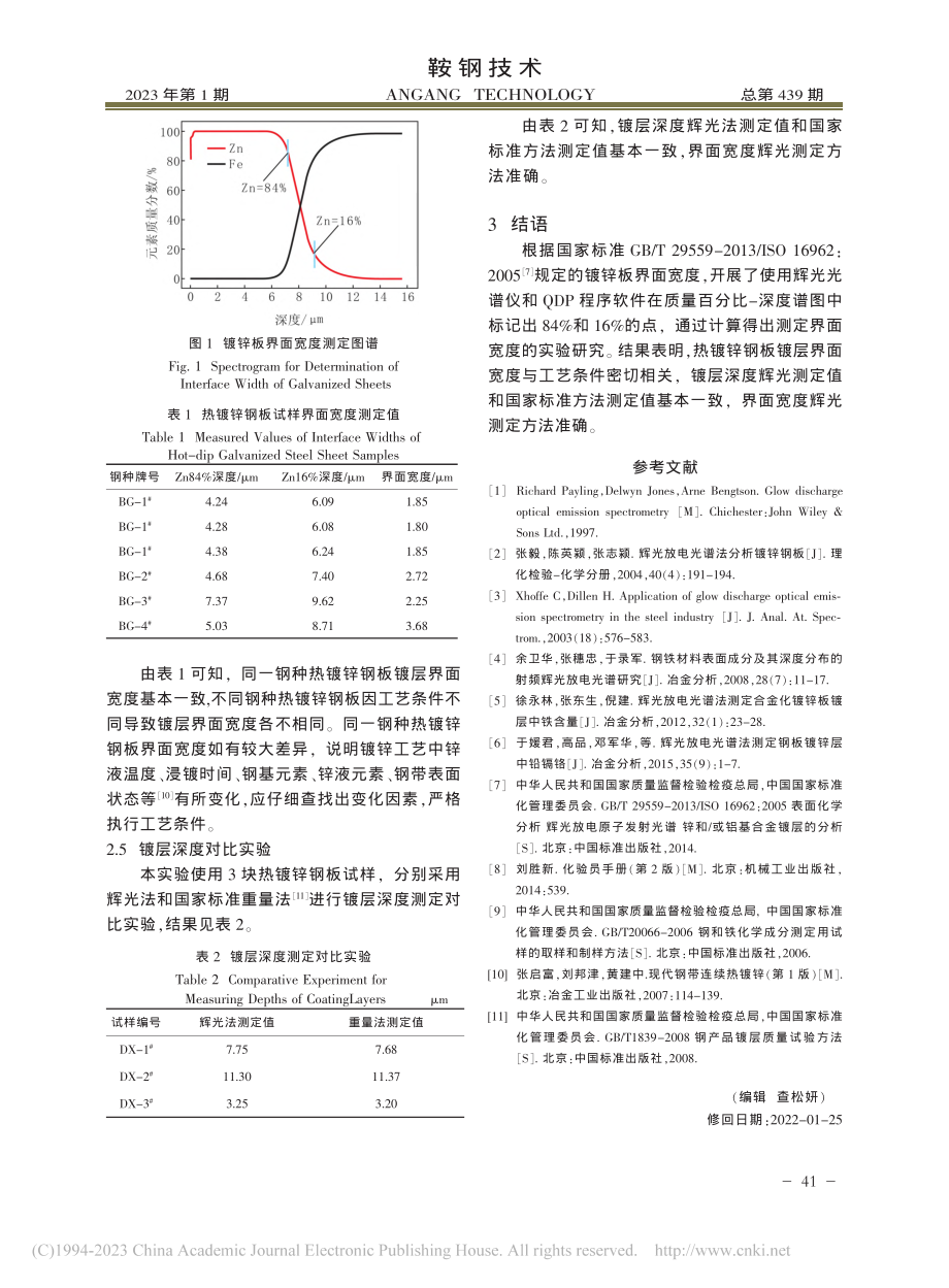 辉光光谱法测定热镀锌钢板界面宽度_胡维铸.pdf_第3页