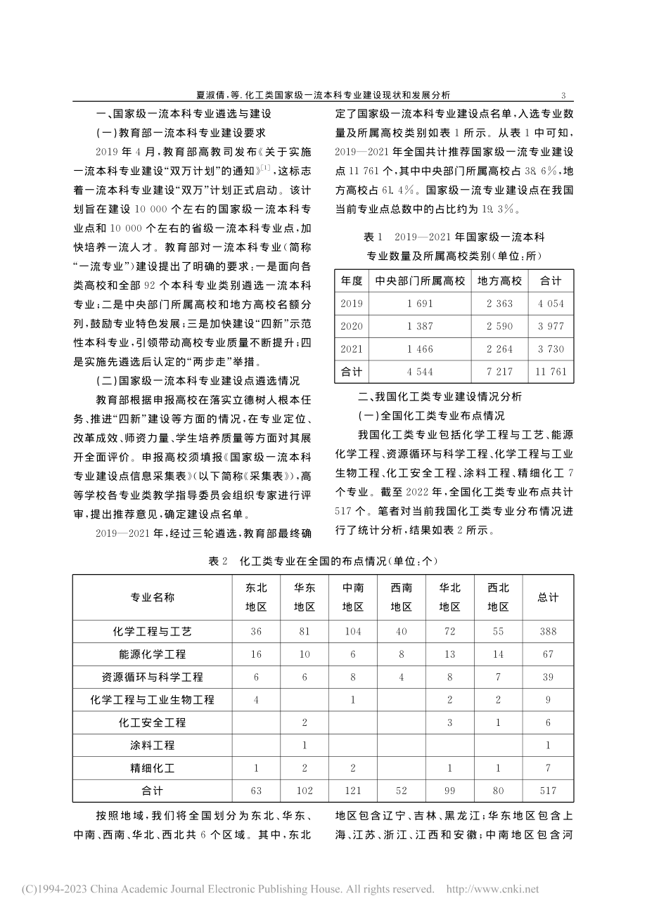 化工类国家级一流本科专业建设现状和发展分析_夏淑倩.pdf_第2页