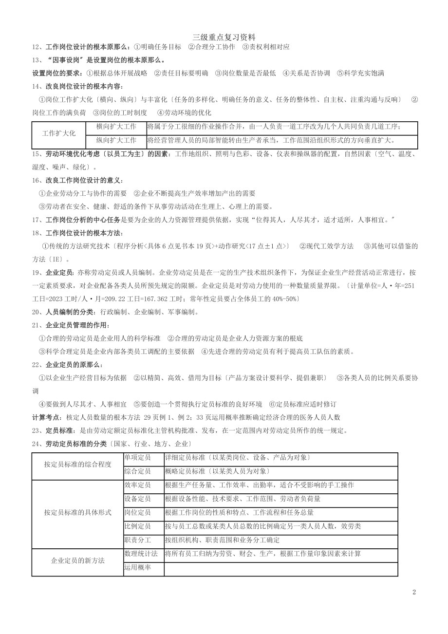 2023年人力资源管理师三级考试重点复习资料66424.doc_第2页