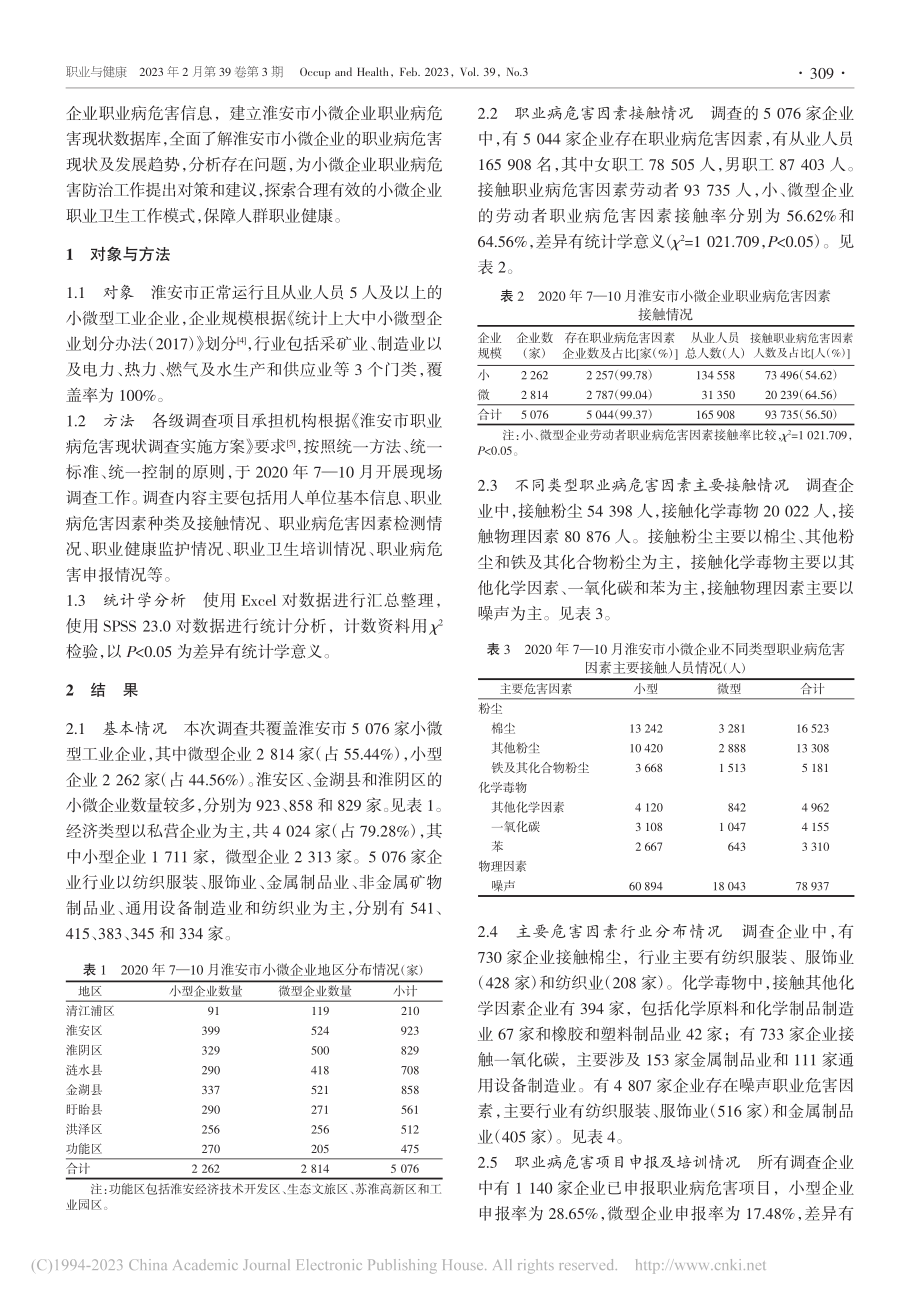 淮安市小微企业职业病危害现状分析_姜泽润.pdf_第2页