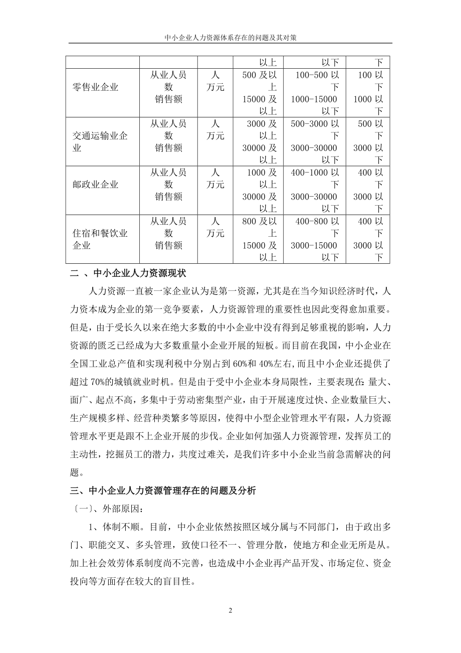 2023年中小企业人力资源体系存在的问题及其对策.doc_第2页