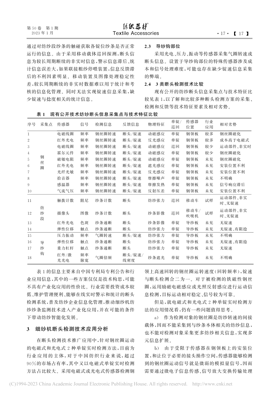 环锭纺纱条监测技术应用与发展_倪远.pdf_第3页