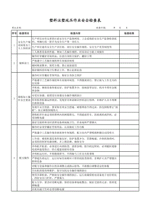 25塑料注塑延压作业安全检查表.xls