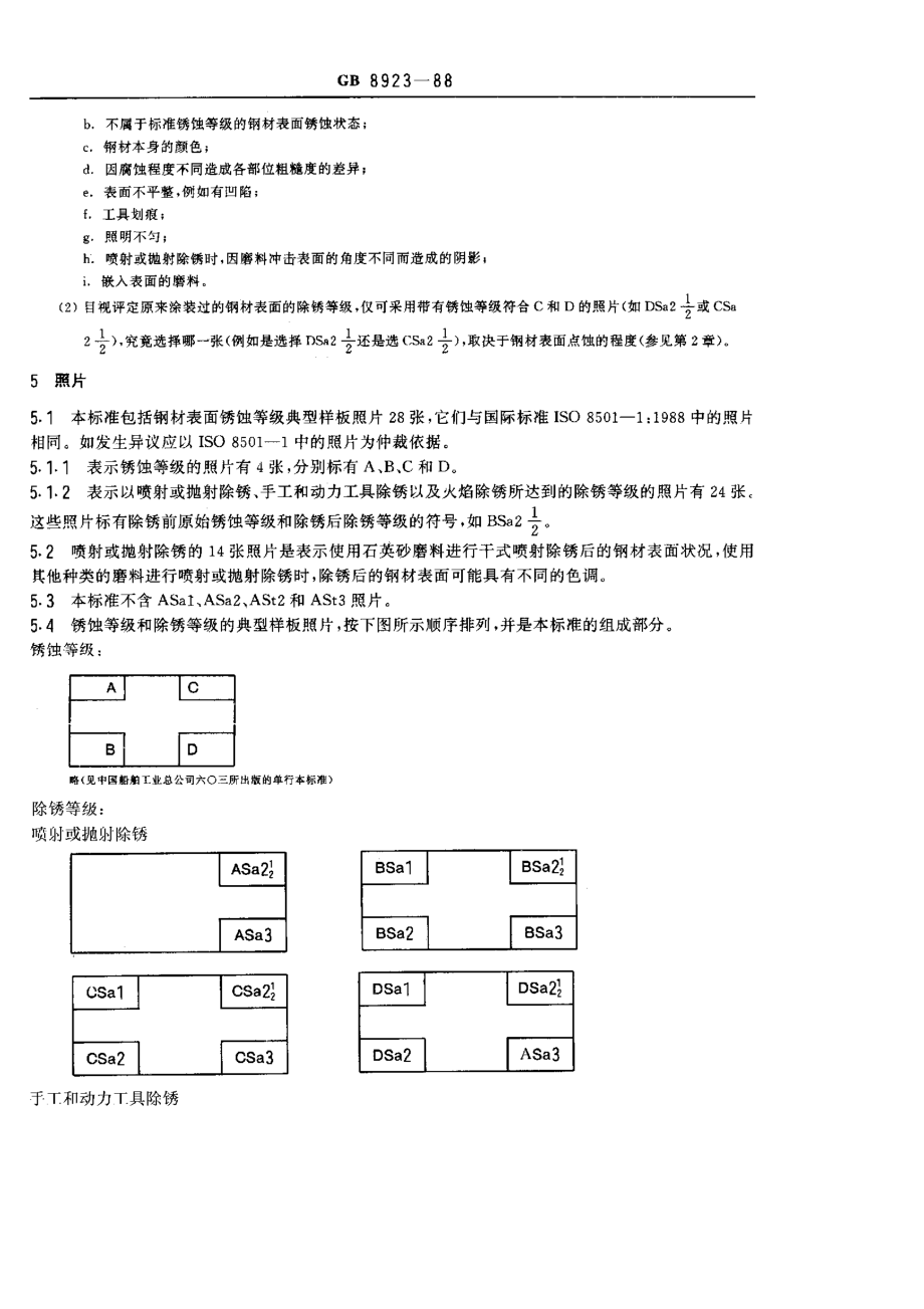 GB 8923-1988 涂装前钢材表面锈蚀等级和除锈等级.pdf_第3页