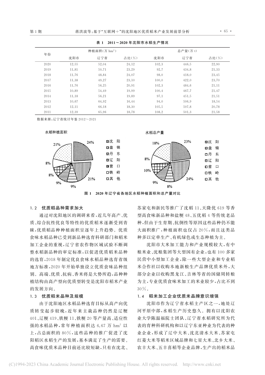 基于“互联网+”的沈阳地区优质稻米产业发展前景分析_蒋洪波.pdf_第2页