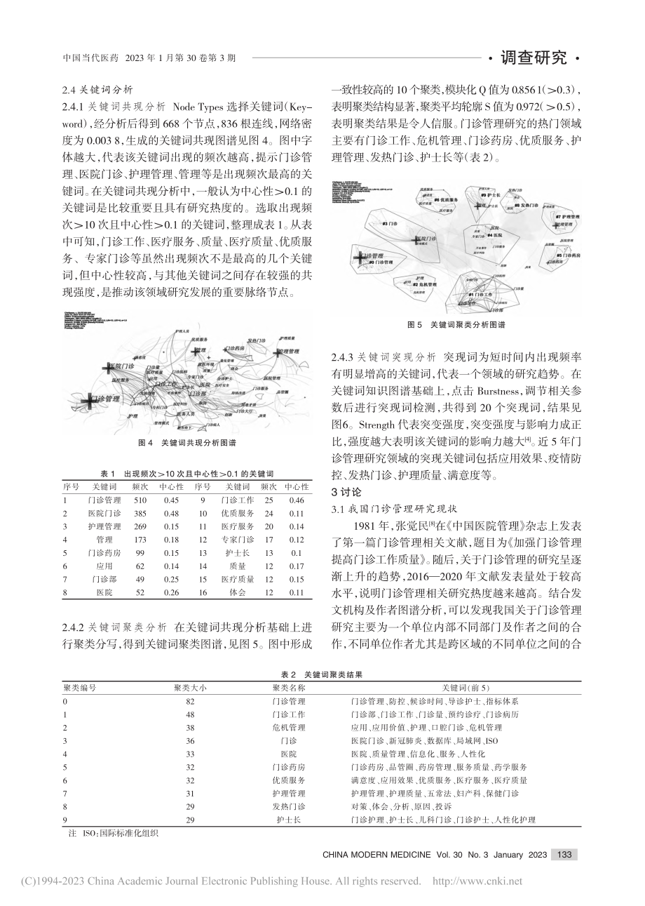 基于CiteSpace的国内门诊管理研究的可视化分析_童延.pdf_第3页