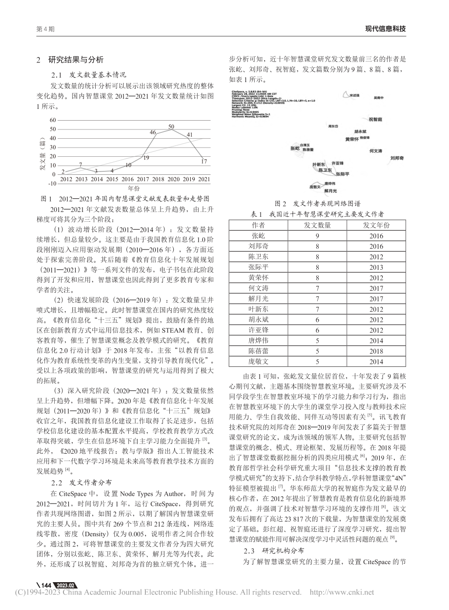 基于CiteSpace的智...究热点与发展趋势可视化分析_孙瑜遥.pdf_第2页