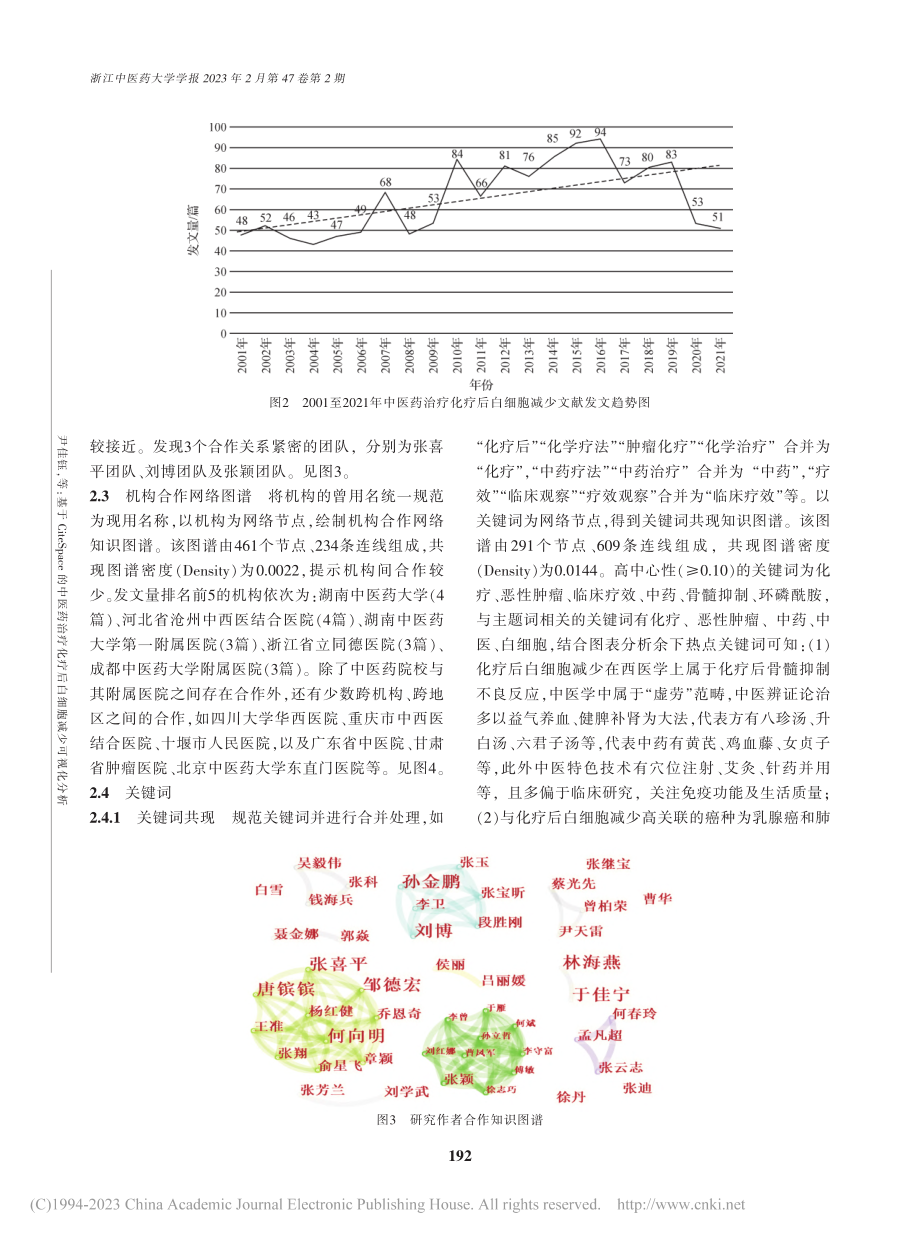 基于CiteSpace的中...化疗后白细胞减少可视化分析_尹佳钰.pdf_第3页