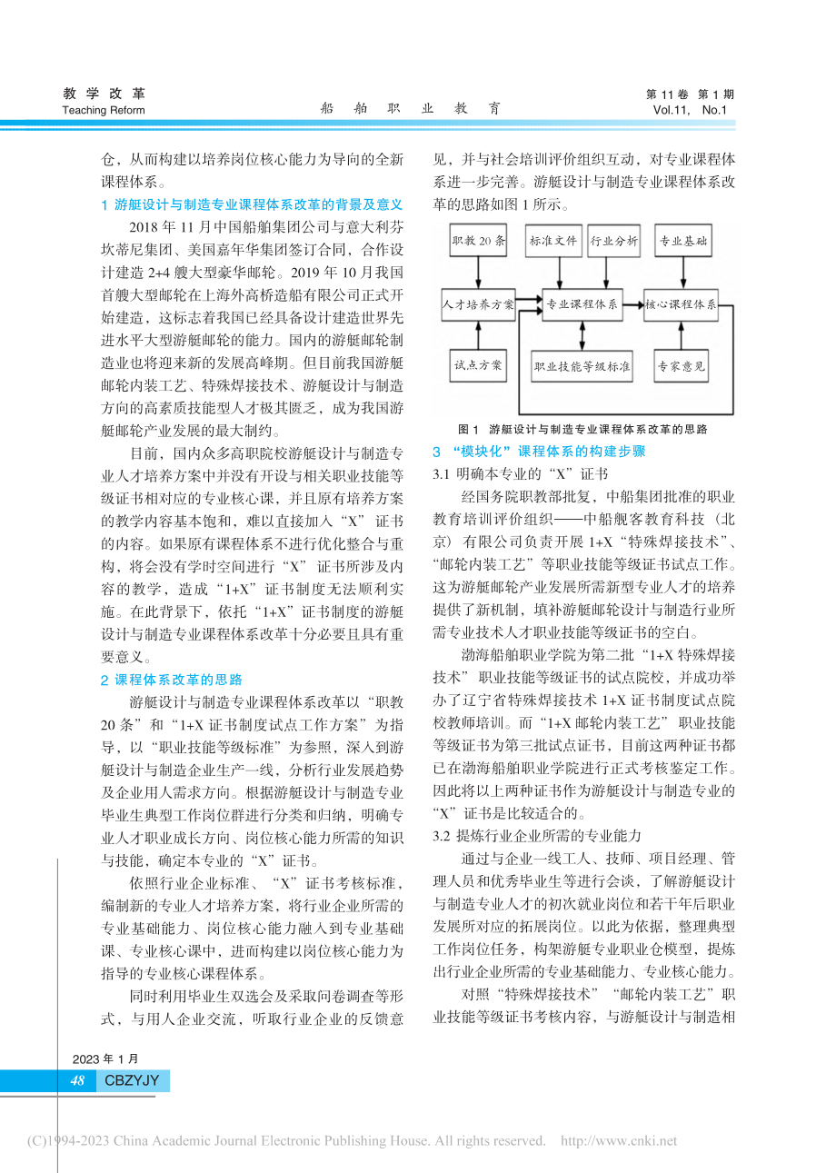 基于1+X证书制度的模块化...—以游艇设计与制造专业为例_王小亮.pdf_第2页