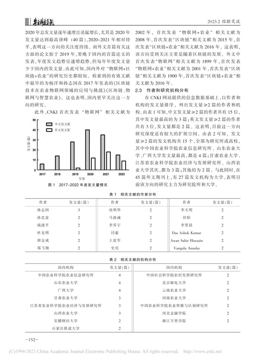 基于CNKI的物联网_区块链在农业方向的态势分析_杨超沙.pdf_第2页