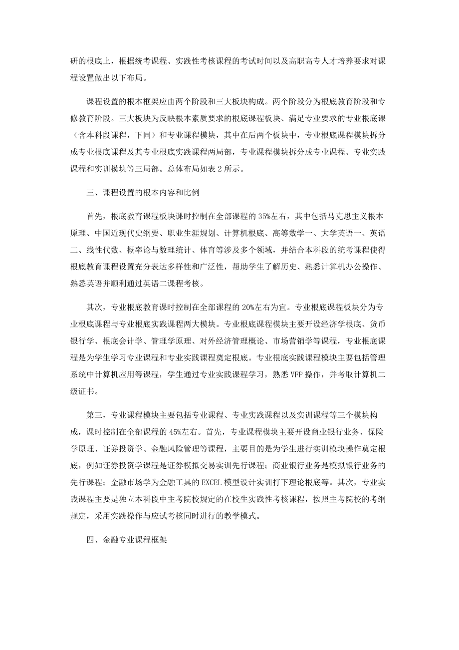 2023年山东省在校生自考本科金融专业课程培养方案设计.docx_第2页