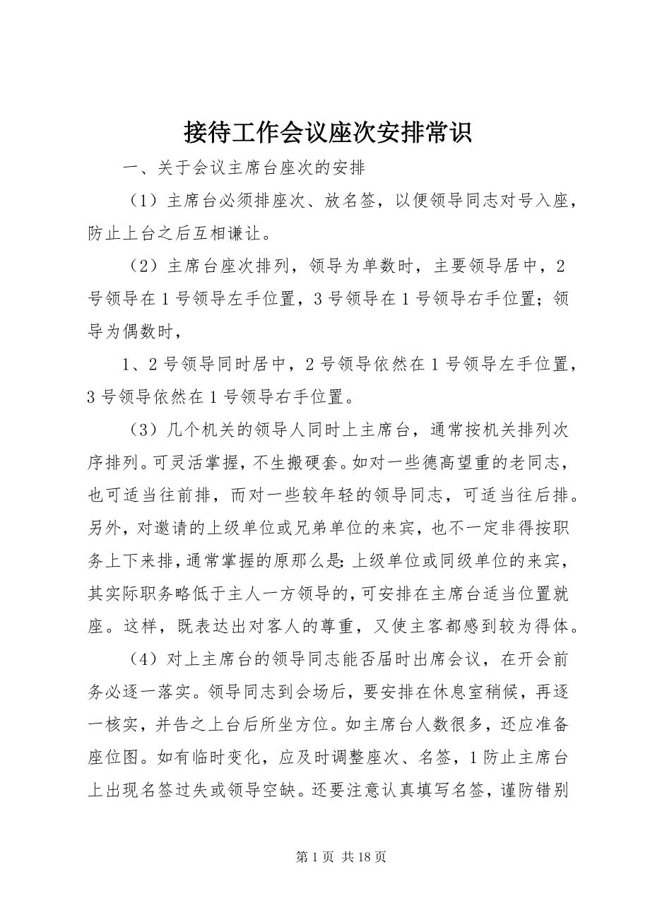 2023年接待工作会议座次安排常识.docx_第1页