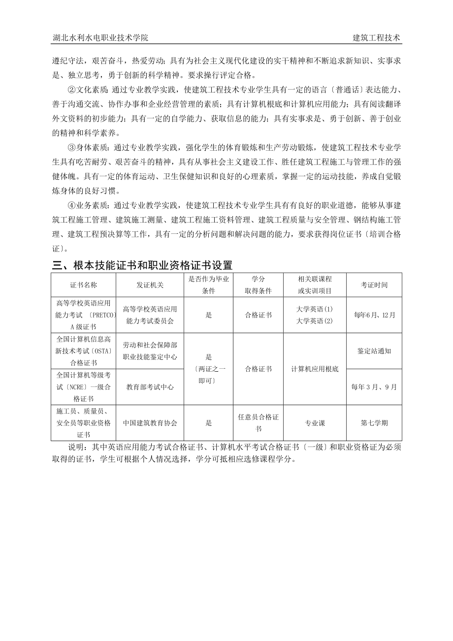 2023年建筑工程技术专业课程标准8.1.doc_第2页