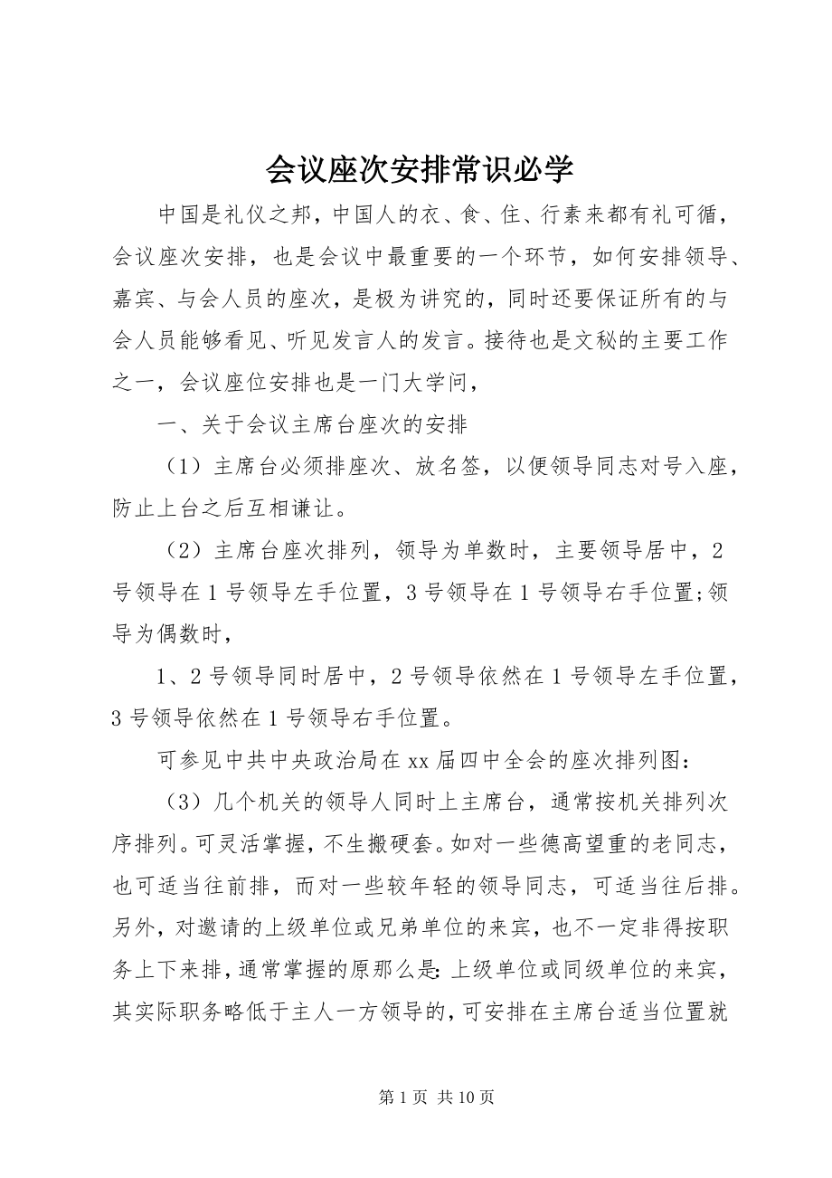 2023年会议座次安排常识必学.docx_第1页