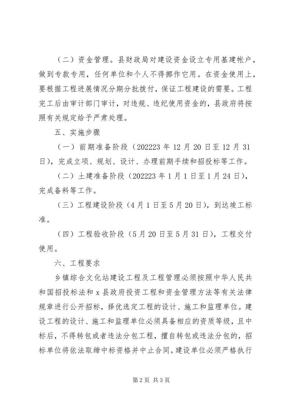 2023年乡镇综合文化站建设工作方案.docx_第2页