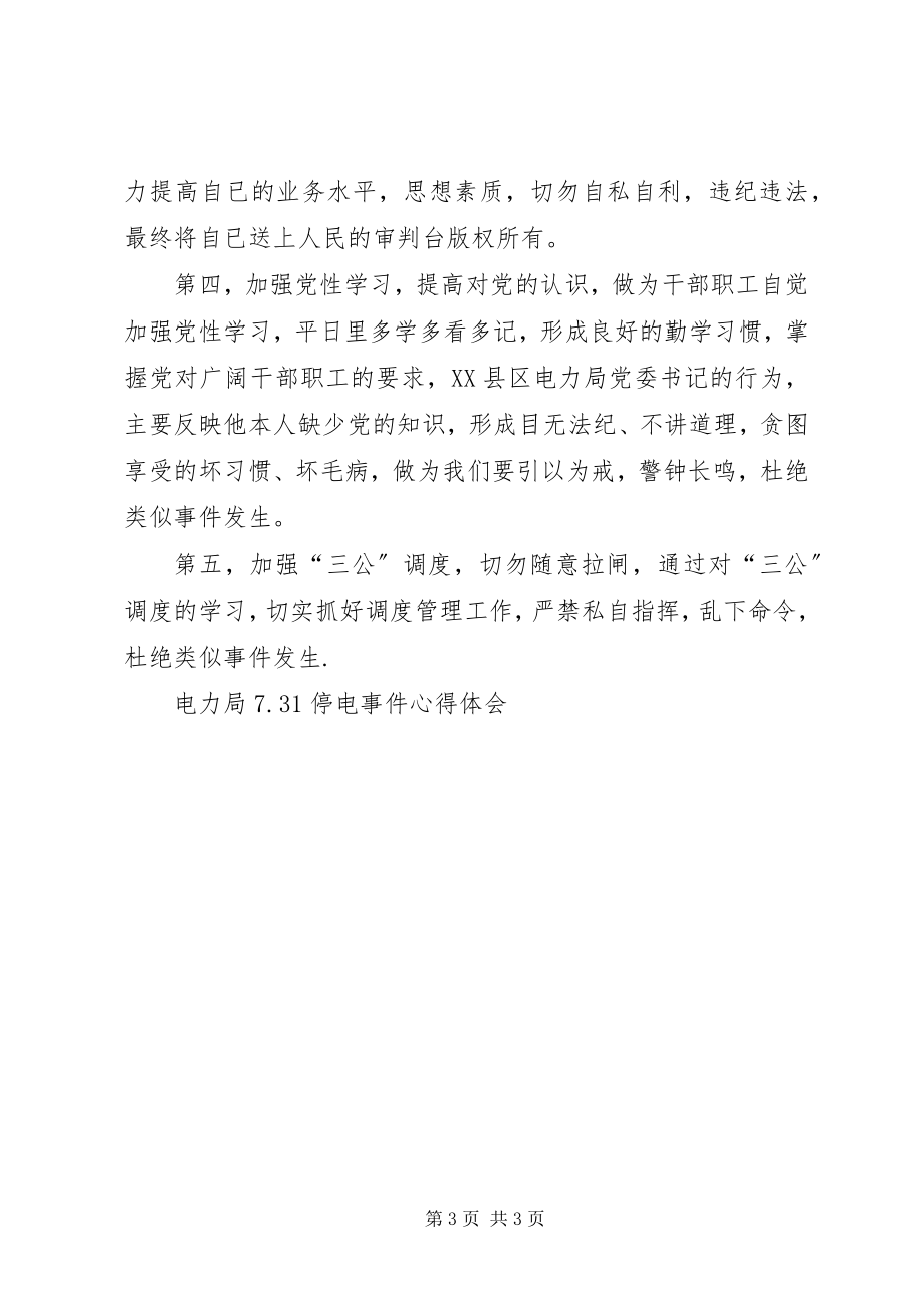 2023年XX省浏阳电力局73停电事件心得体会新编.docx_第3页