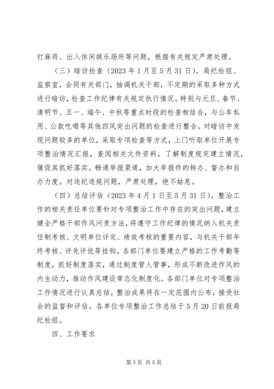 2023年专项整治方案XX县区商务局“庸懒散”专项整治工作方案.docx_第3页