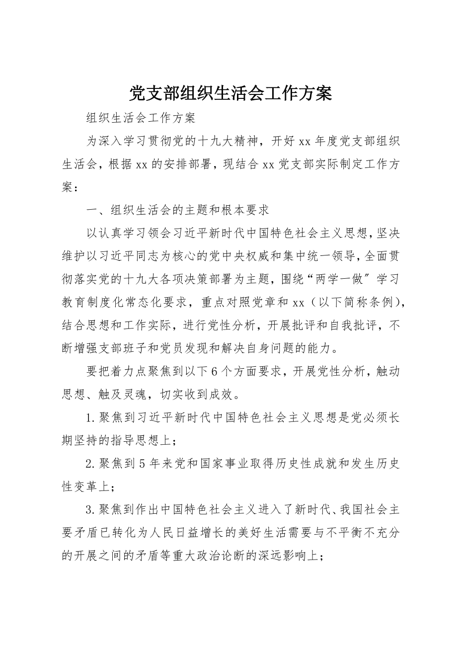 2023年党支部组织生活会工作方案.docx_第1页