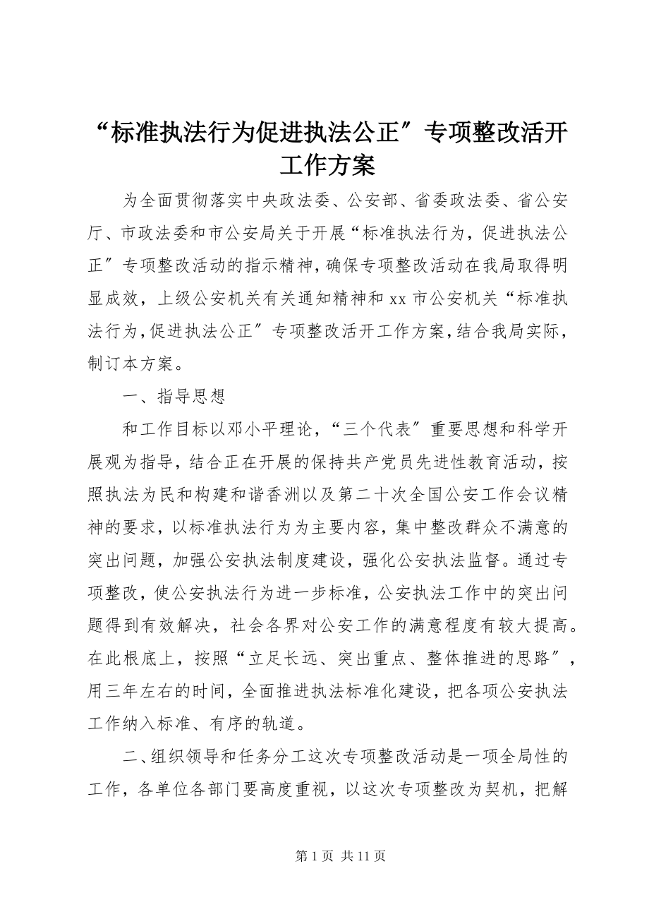 2023年“规范执法行为促进执法公正”专项整改活动工作方案新编.docx_第1页