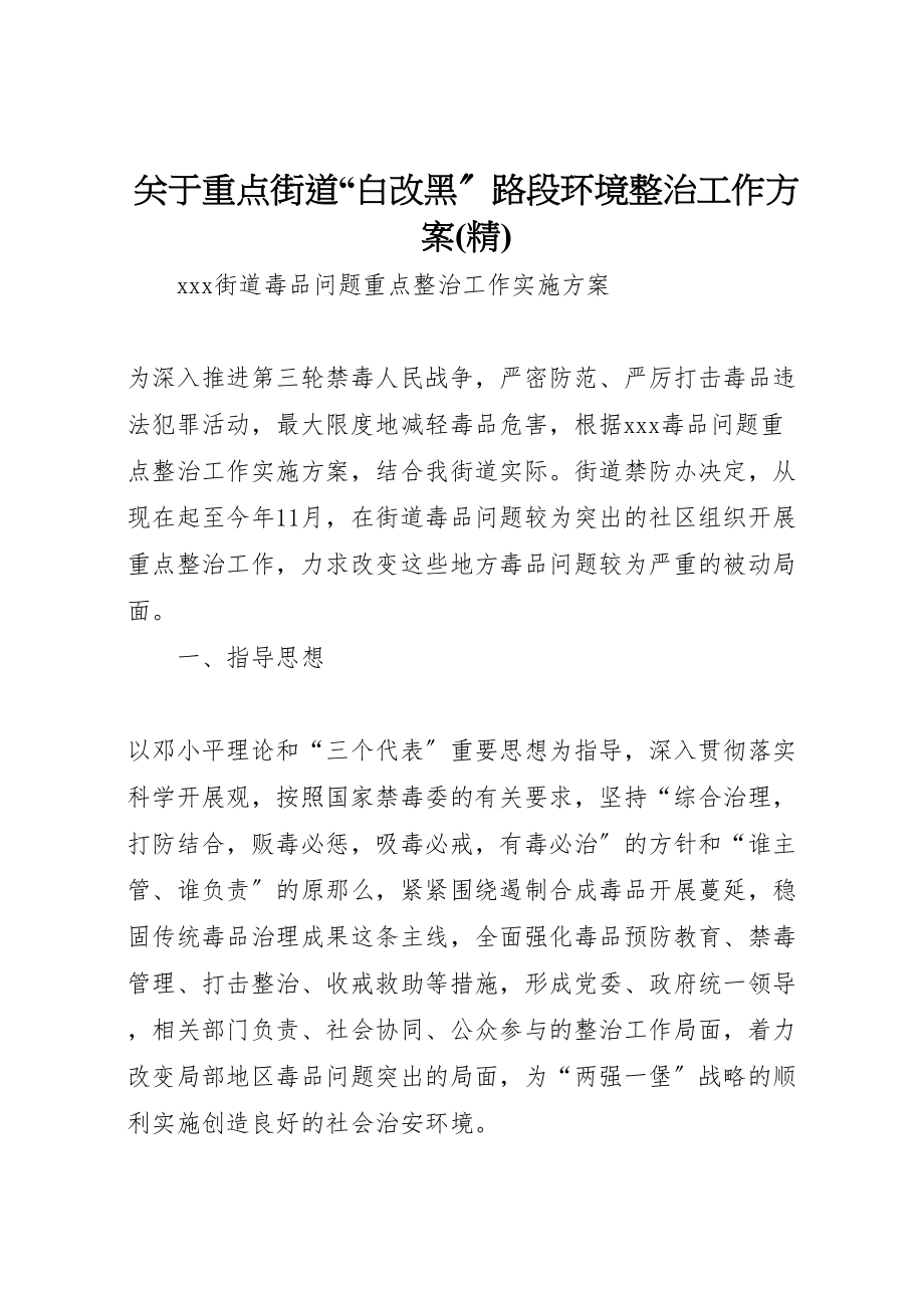 2023年关于重点街道白改黑路段环境整治工作方案 4.doc_第1页