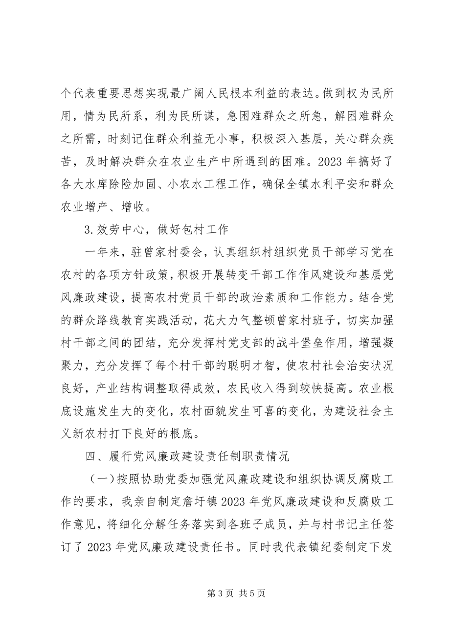 2023年5月乡镇纪委书记个人述职述廉报告.docx_第3页