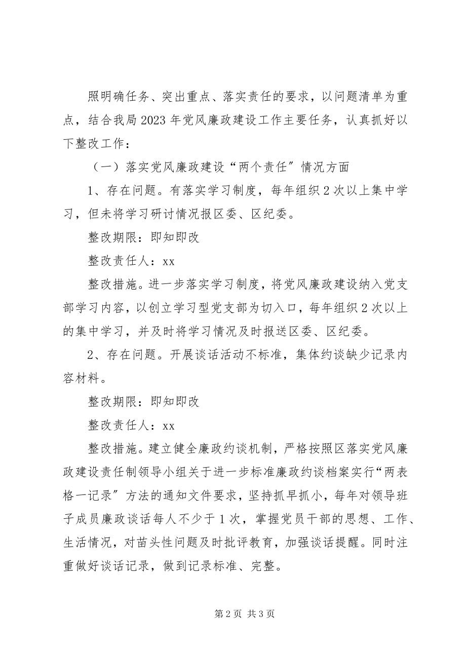 2023年区党风廉政建设责任制检查问题整改工作方案.docx_第2页