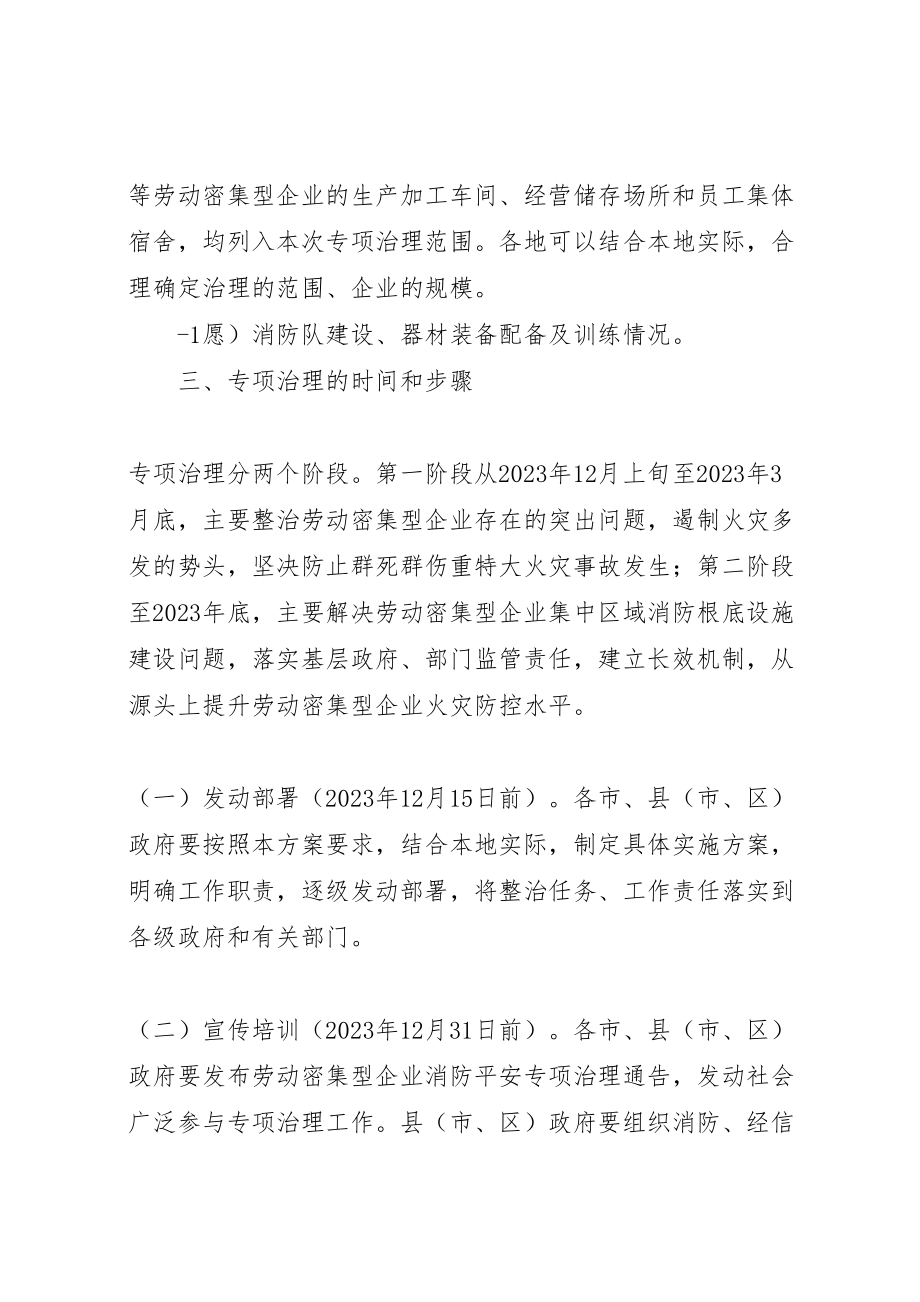 2023年劳动密集型企业消防安全专项治理工作方案.doc_第2页