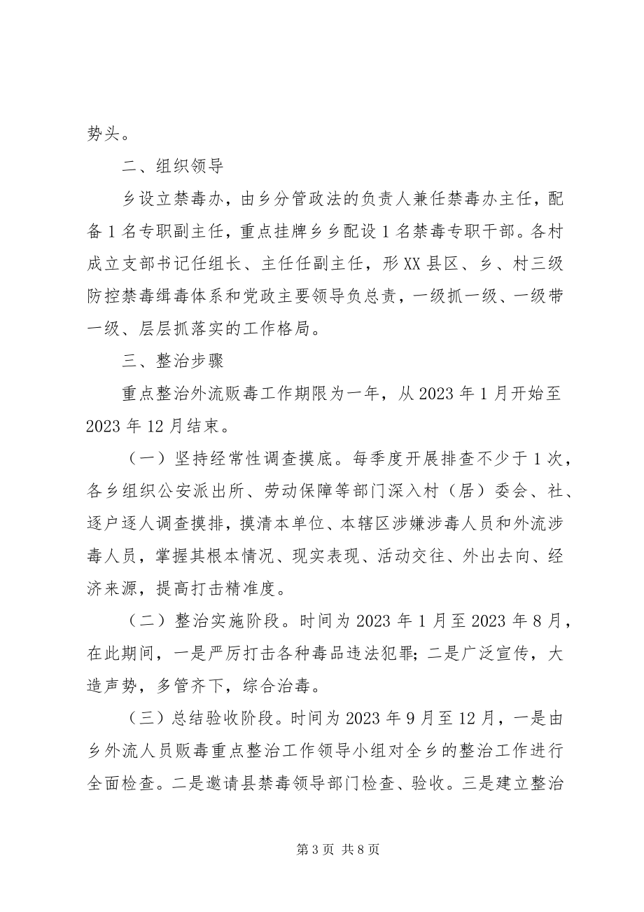 2023年XX县区整治外流人员贩毒犯罪工作方案新编.docx_第3页