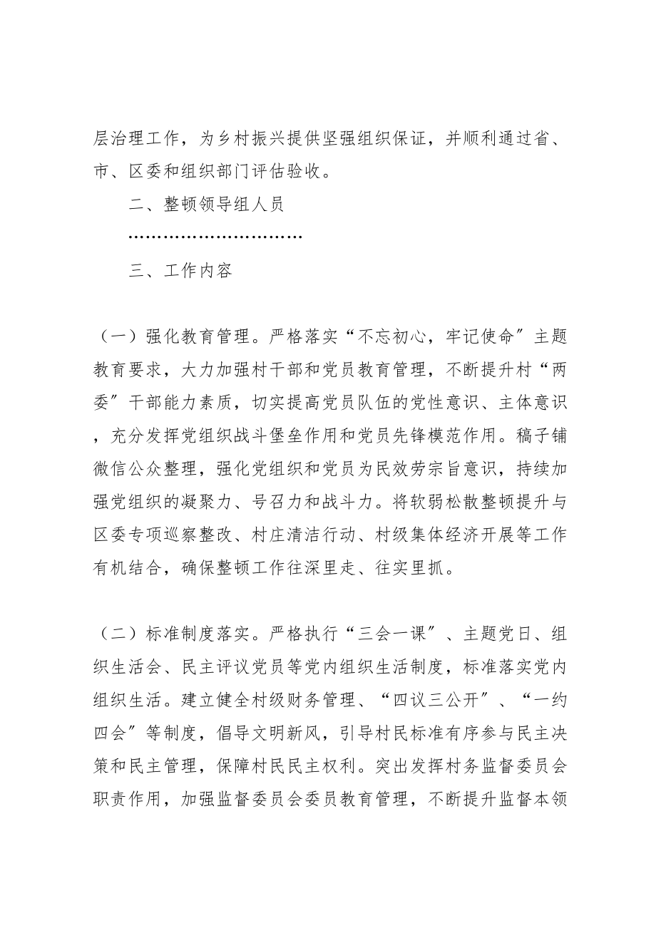 2023年主题教育开展软弱涣散村党组织整顿提升工作方案.doc_第2页