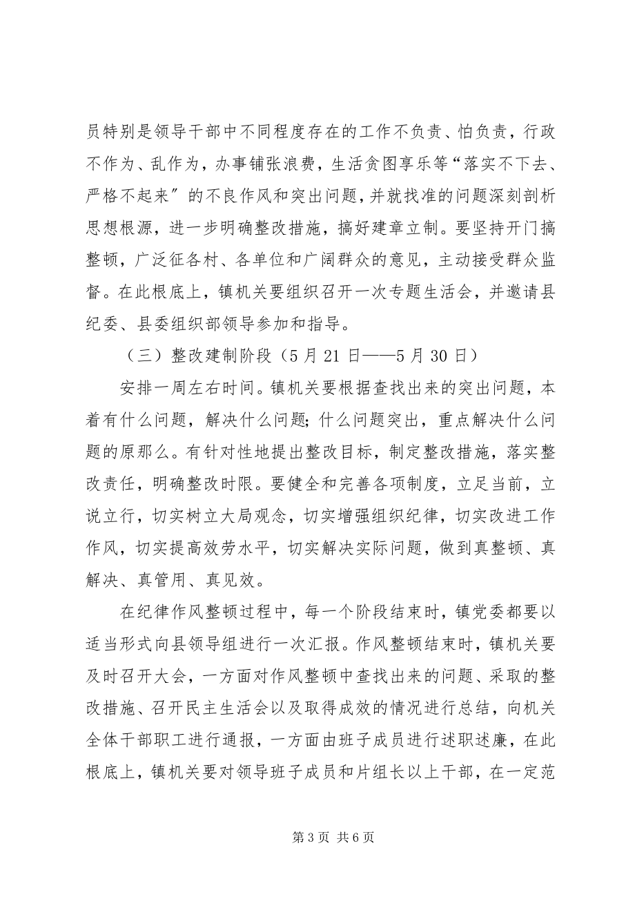 2023年XX镇政府机关纪律作风整顿工作方案新编.docx_第3页