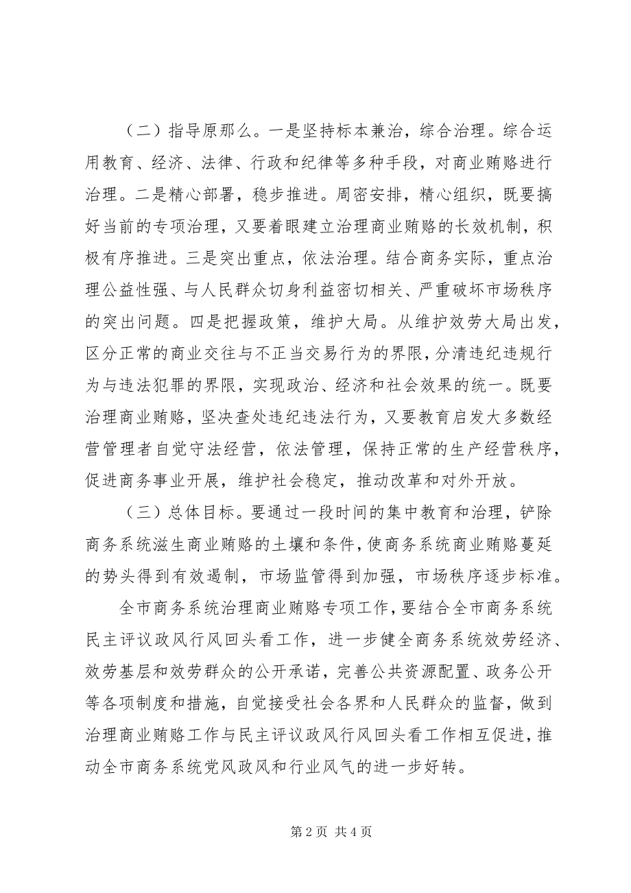 2023年全市商务系统治理商业贿赂专项治理工作方案.docx_第2页