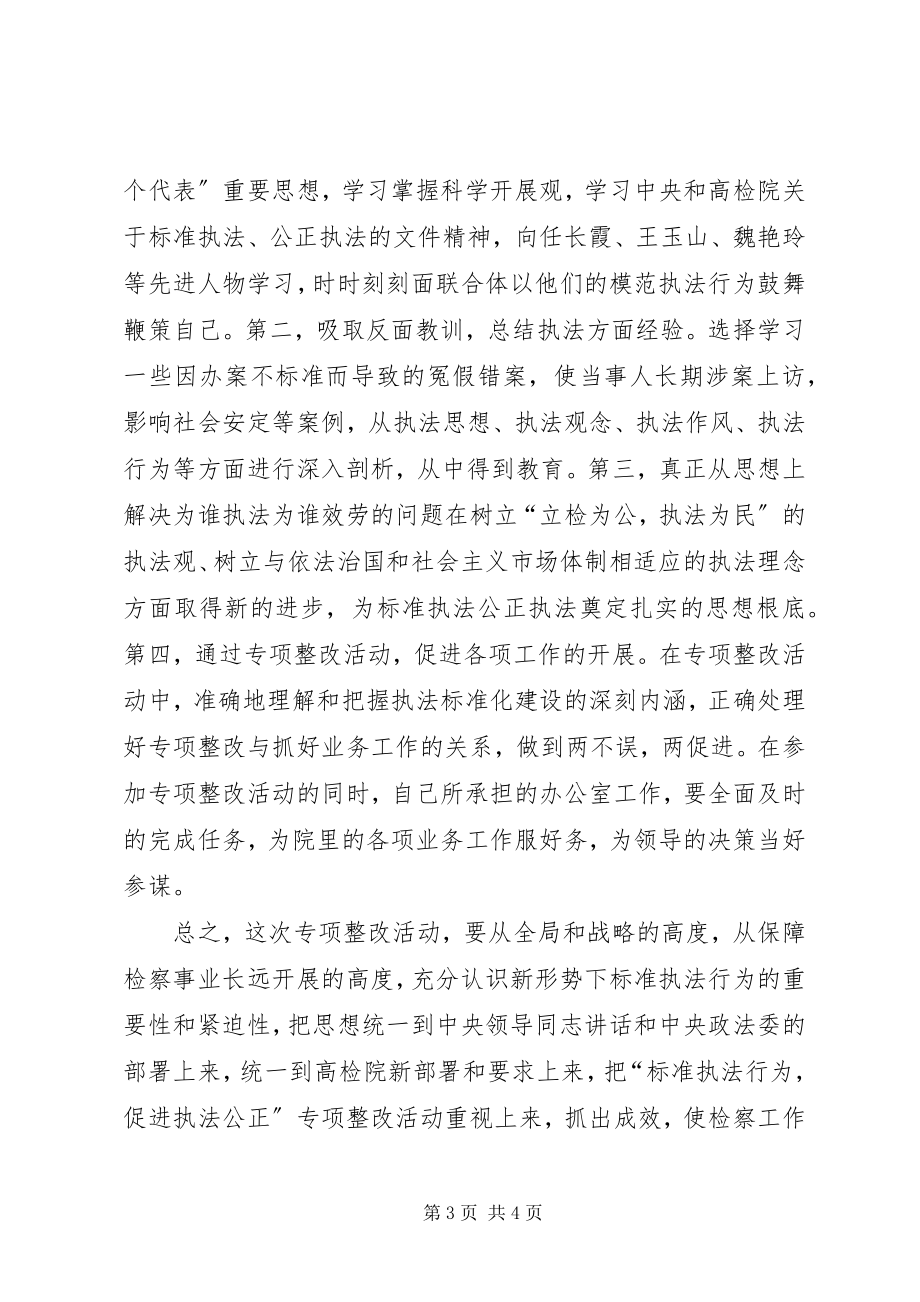 2023年XX的规范执法行为促进执法公正专项整改活动心得体会.docx_第3页