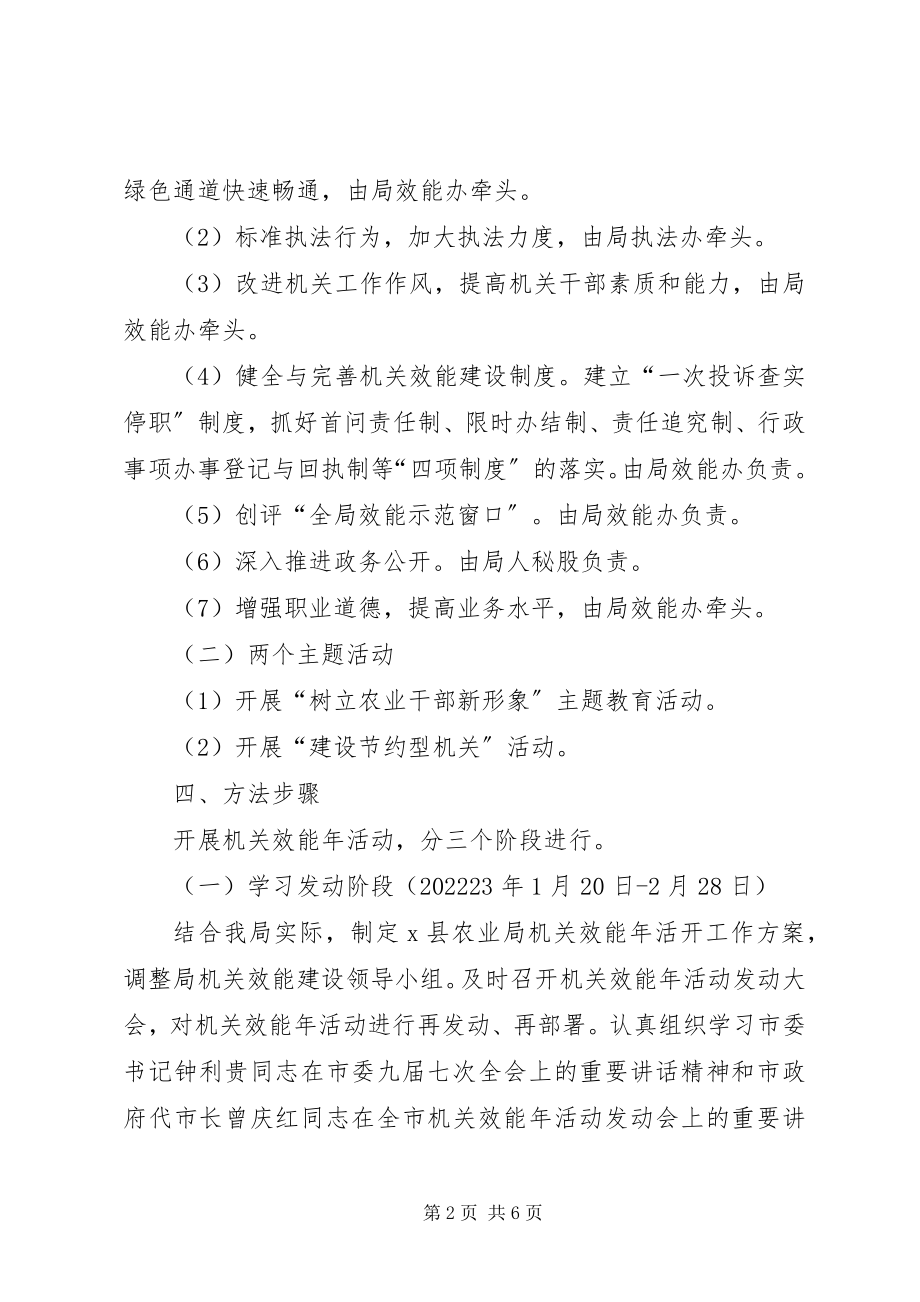 2023年县农业局机关效能年活动工作方案.docx_第2页