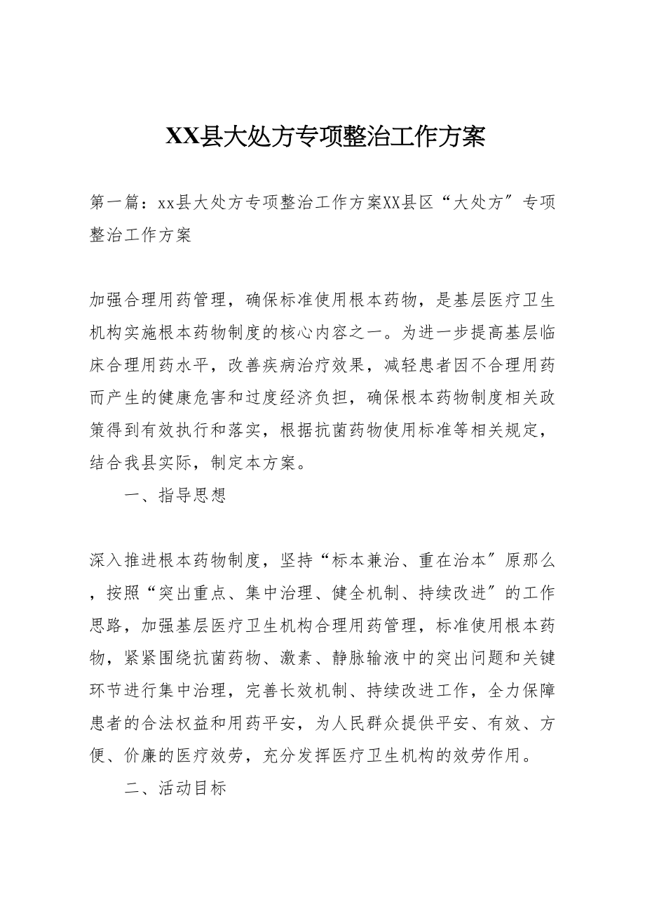 2023年县大处方专项整治工作方案.doc_第1页