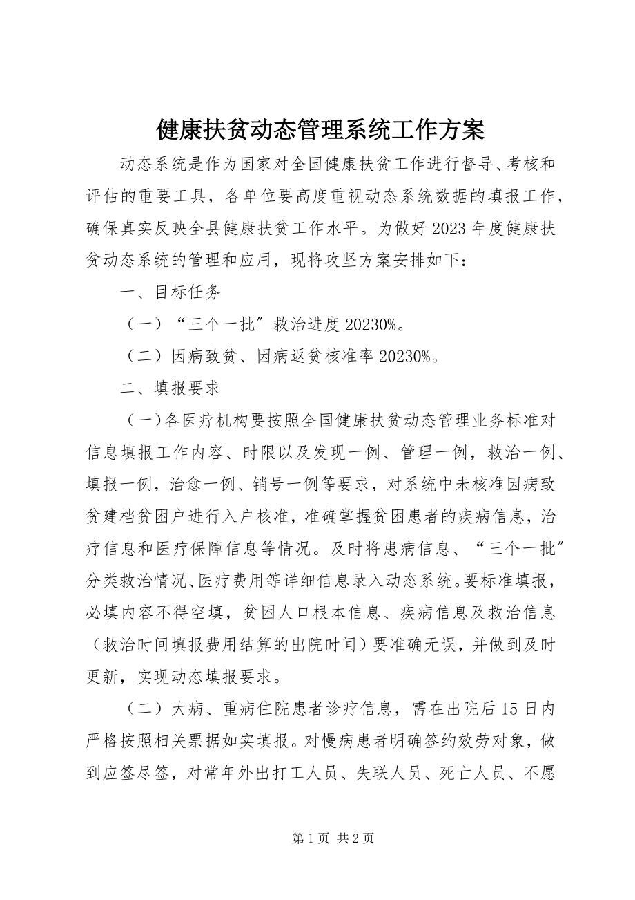 2023年健康扶贫动态管理系统工作方案.docx_第1页