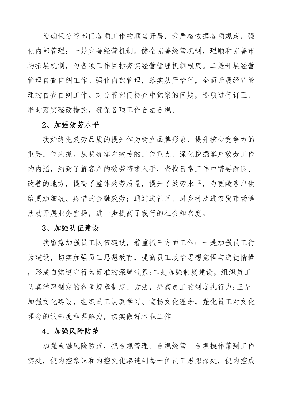 2023年20xx年银行副行长述职述责述廉报告.doc_第2页