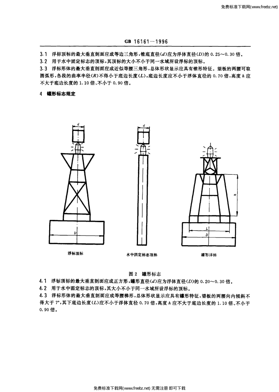 GB 16161-1996 中国海区水上助航标志形状显示规定.pdf_第2页