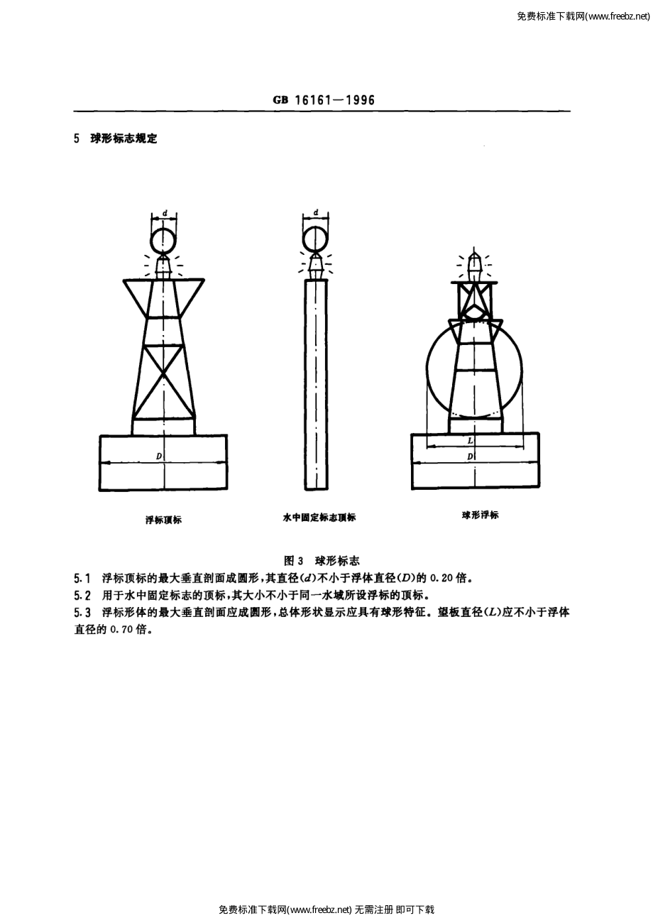 GB 16161-1996 中国海区水上助航标志形状显示规定.pdf_第3页