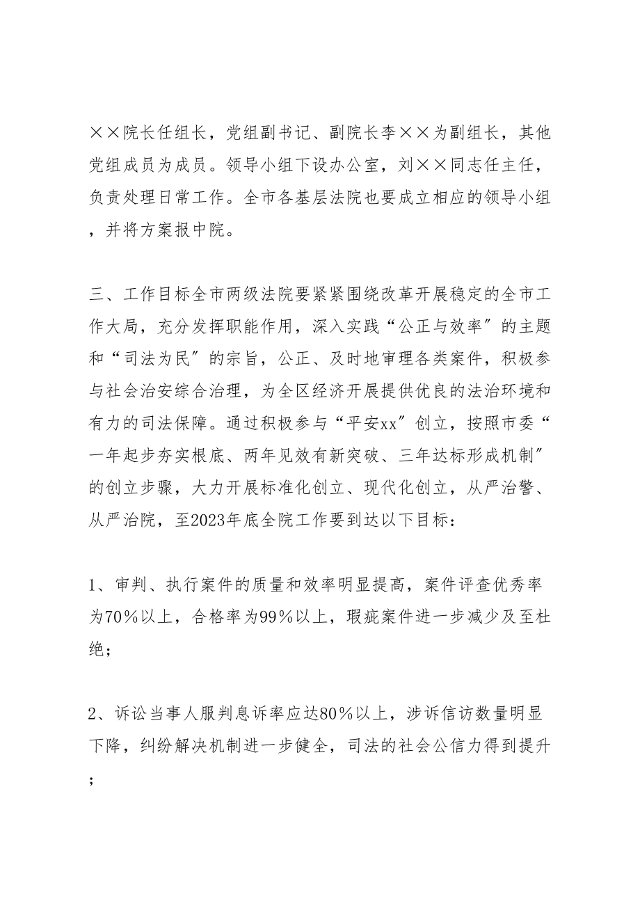 2023年中级人民法院关于开展创建平安活动的工作方案2.doc_第2页