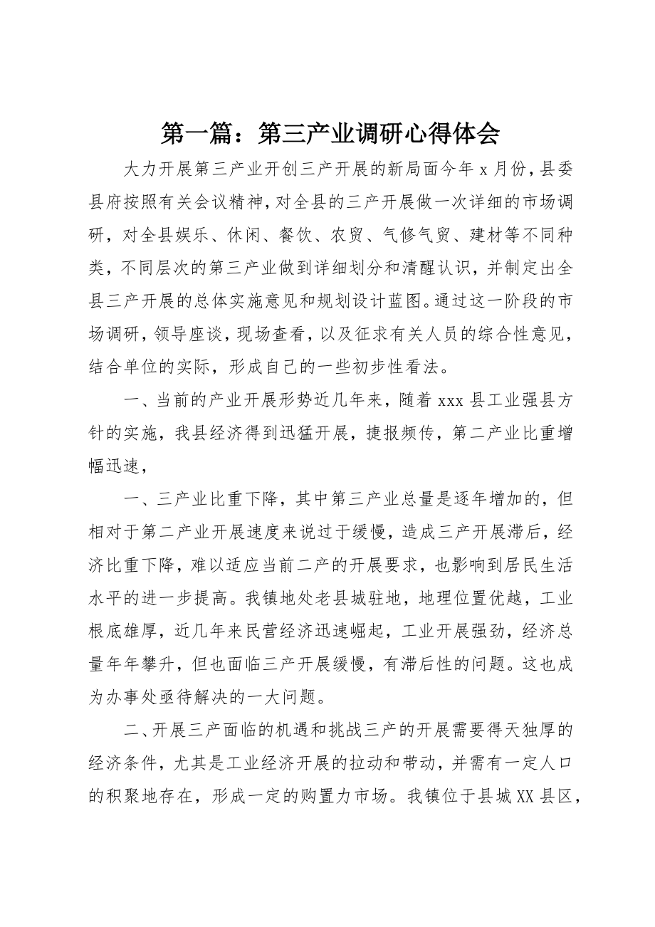 2023年xx第三产业调研心得体会新编.docx_第1页