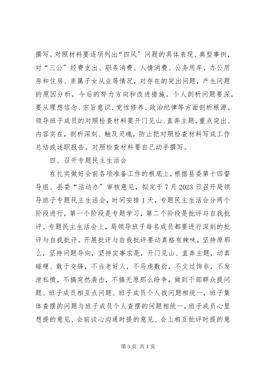 2023年人保局专题民主生活会工作方案.docx_第3页