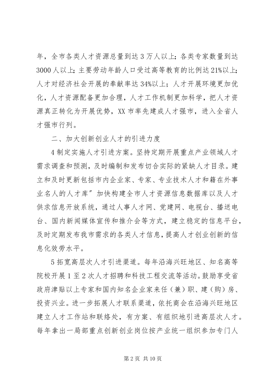 2023年人才强市工程的工作方案.docx_第2页