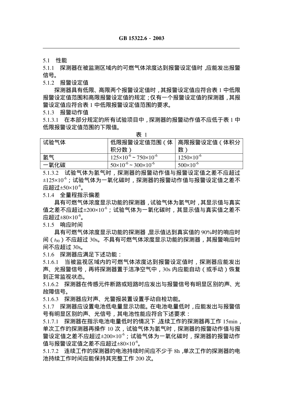 GB 15322.6-2003 可燃气体探测器 第6部分：测量人工煤气的便携式可燃气体探测器.pdf_第3页