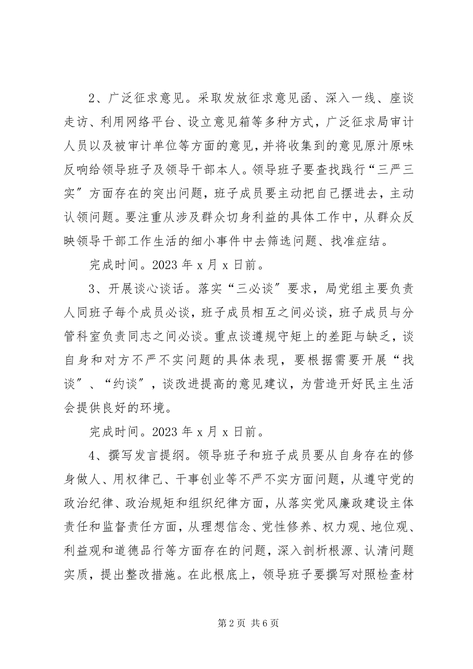 2023年区审计局党员领导干部度民主生活会工作方案.docx_第2页